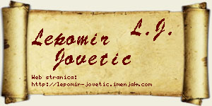 Lepomir Jovetić vizit kartica
